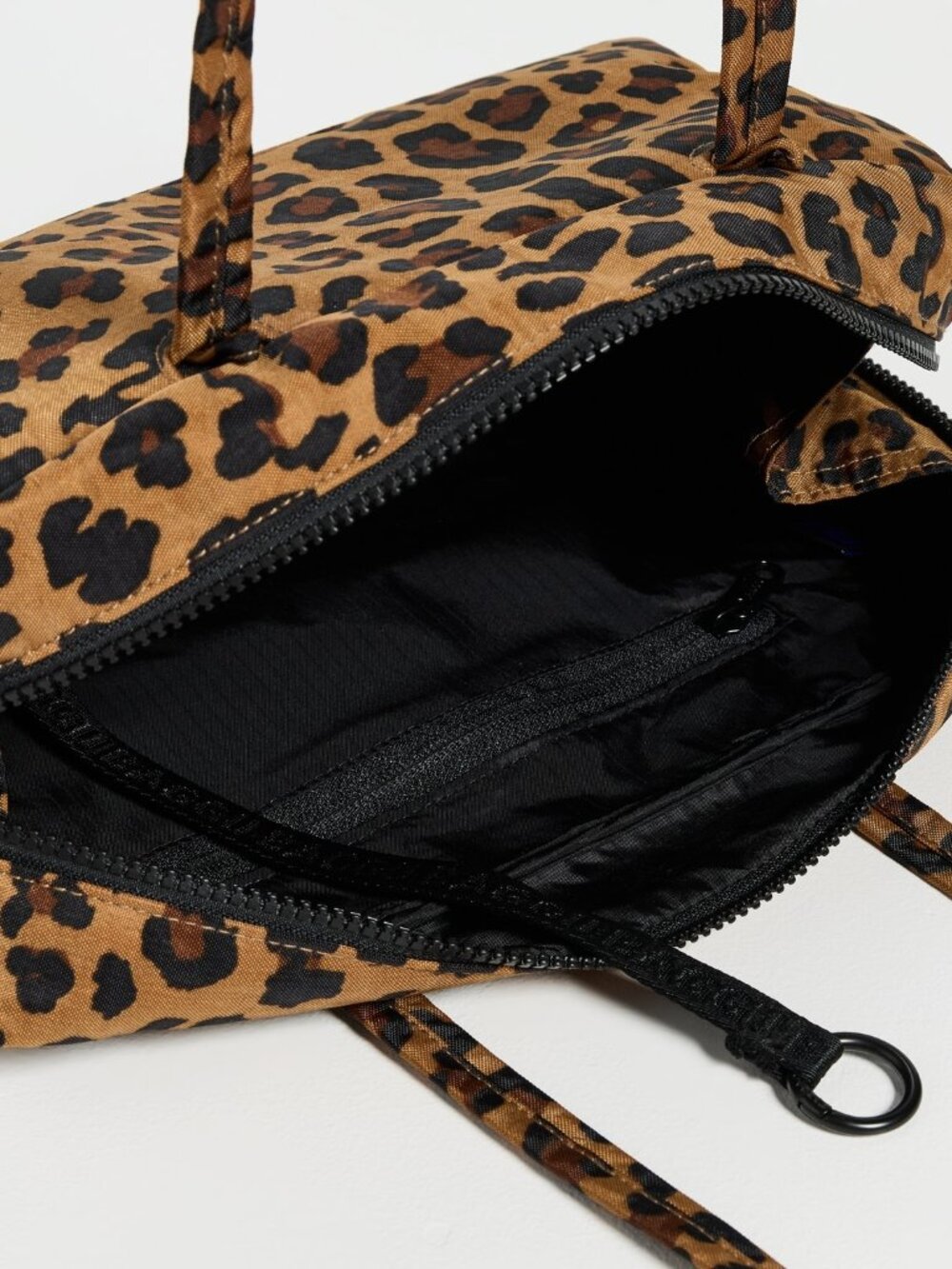 NWT Baggu Regular Nylon Bowler Bag - Leopard - Picture 9 of 12
